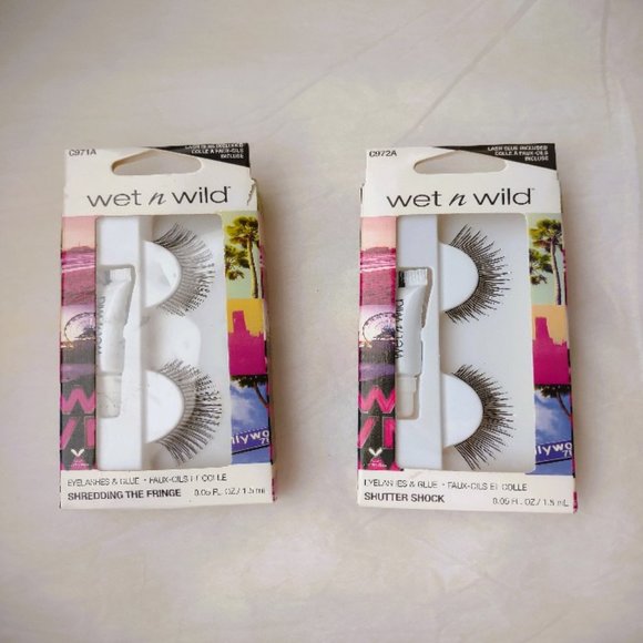 Bundle of 2 Wet n Wild Black False Fake Eyelashes New in Package Face Makeup - Picture 2 of 7